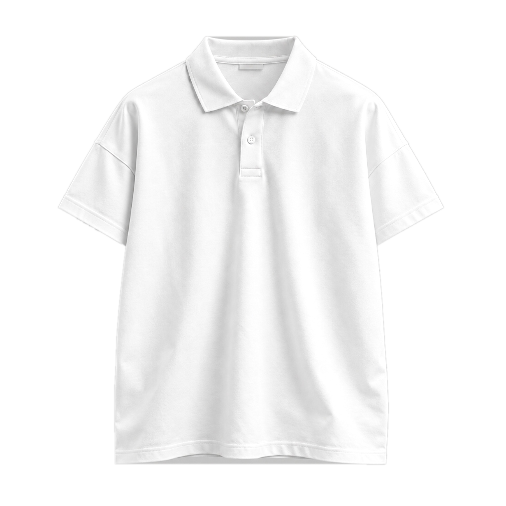 Oversized Drop-Shoulder Collared Polo
